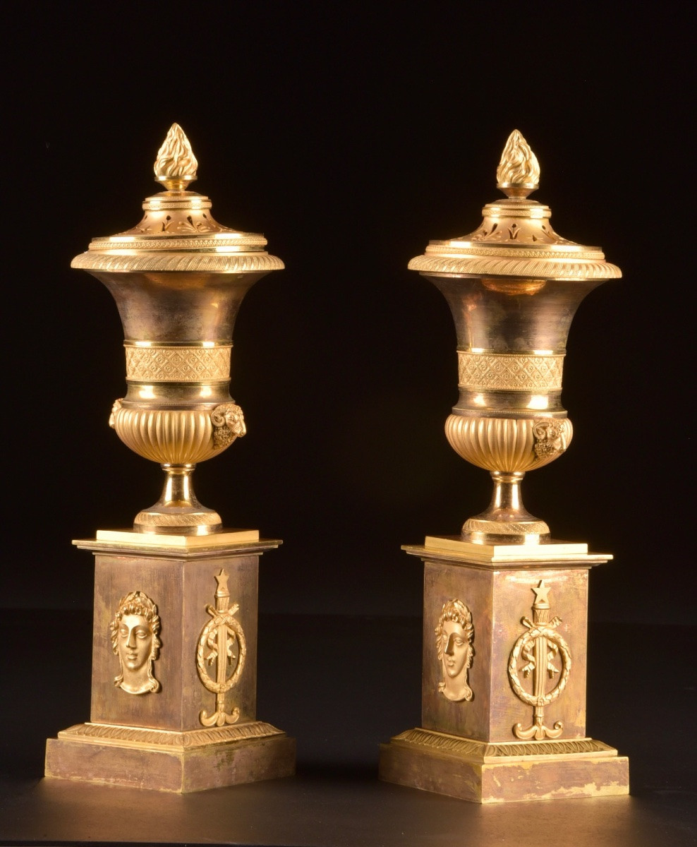 Empire Candlesticks Incense Burners C. 1810-photo-5