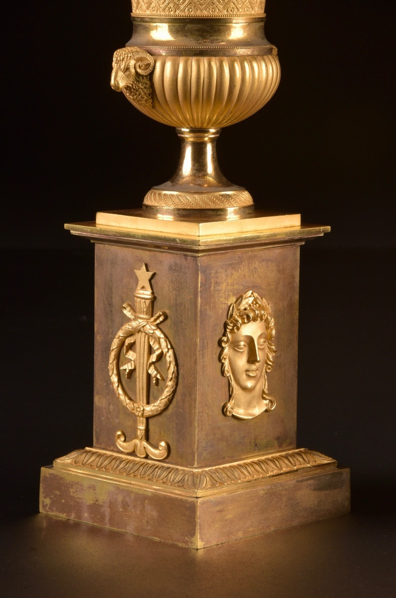 Empire Candlesticks Incense Burners C. 1810-photo-7