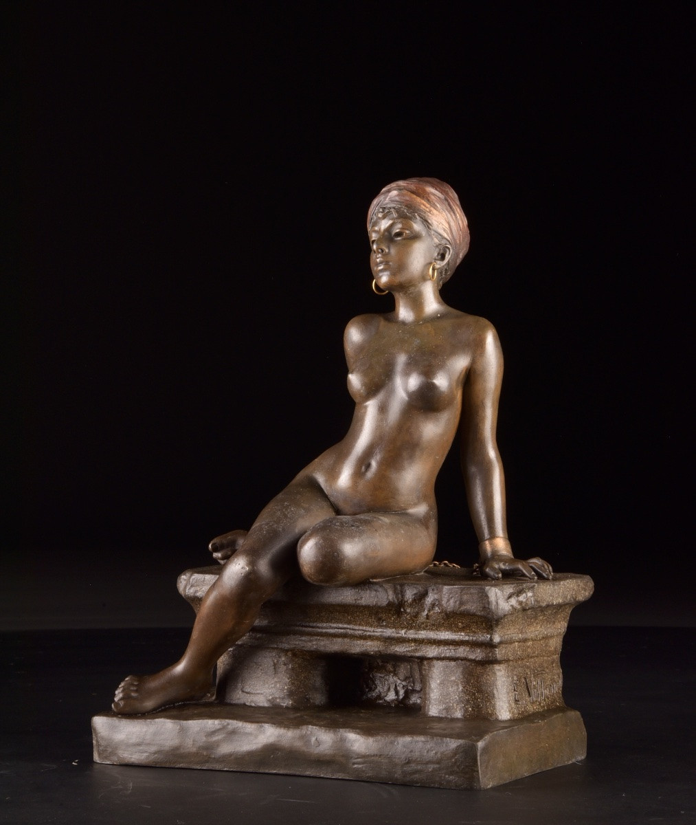 Emmanuel Villanis (1858–1914) – ““seated Oriental Woman””-photo-1