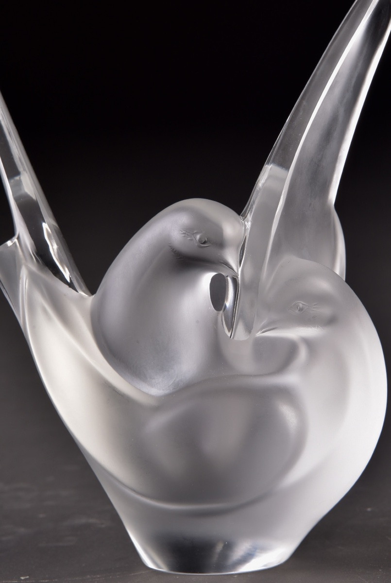 Sylvie Crystal Dove Vase – Lalique, 1970 -photo-3