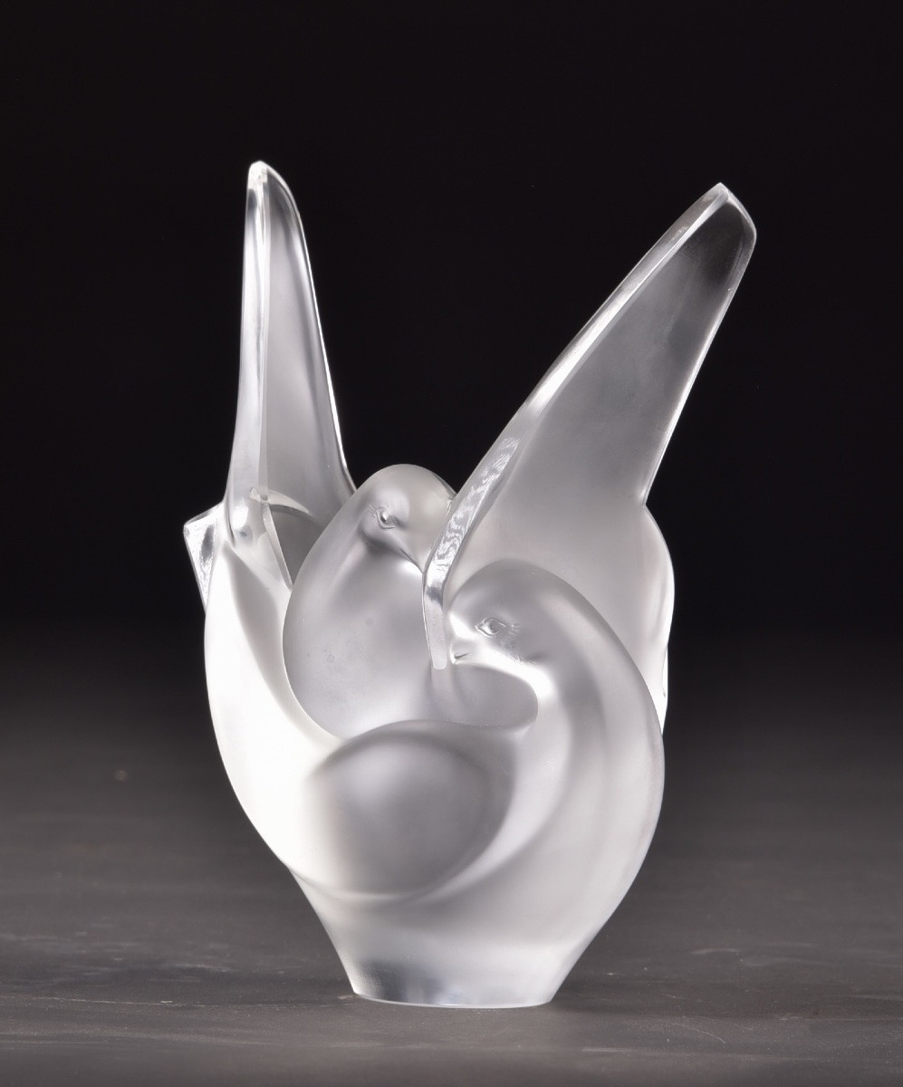Sylvie Crystal Dove Vase – Lalique, 1970 -photo-4