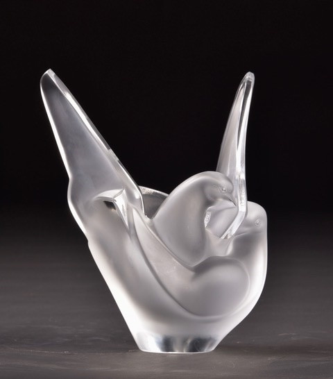 Sylvie Crystal Dove Vase – Lalique, 1970 -photo-2