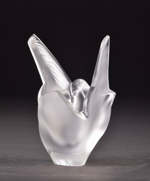 Sylvie Crystal Dove Vase – Lalique, 1970 -photo-5