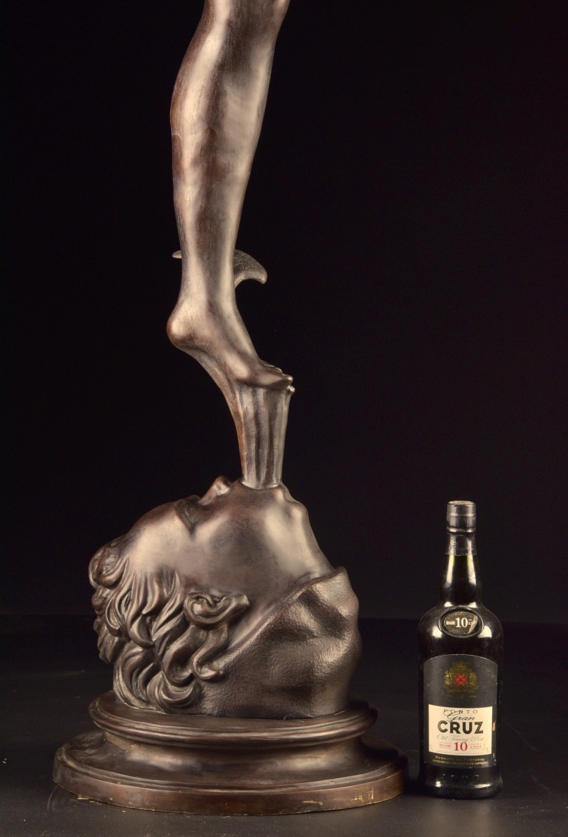 Sculpture en Bronze d'Hermès, fin du XIXe siècle, inspirée du modèle célèbre de Giambologna-photo-2