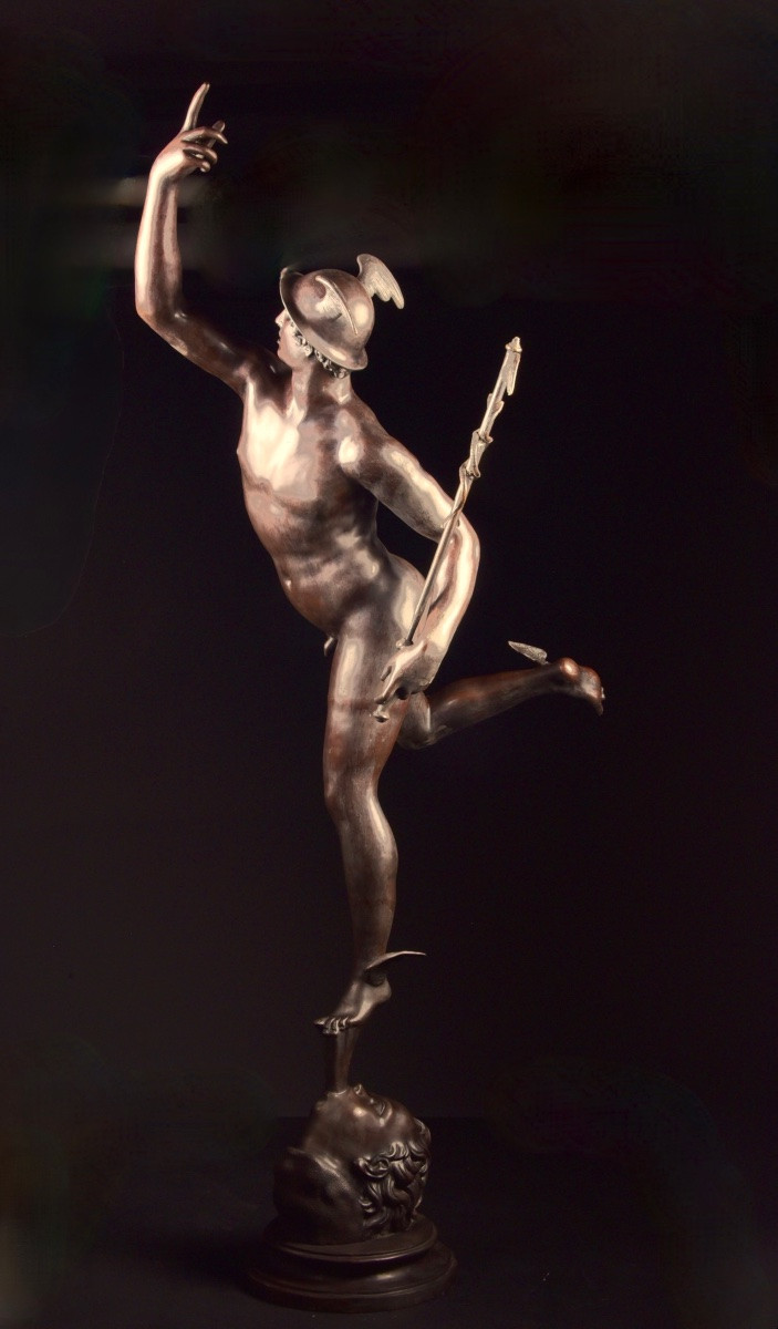 Sculpture en Bronze d'Hermès, fin du XIXe siècle, inspirée du modèle célèbre de Giambologna-photo-1