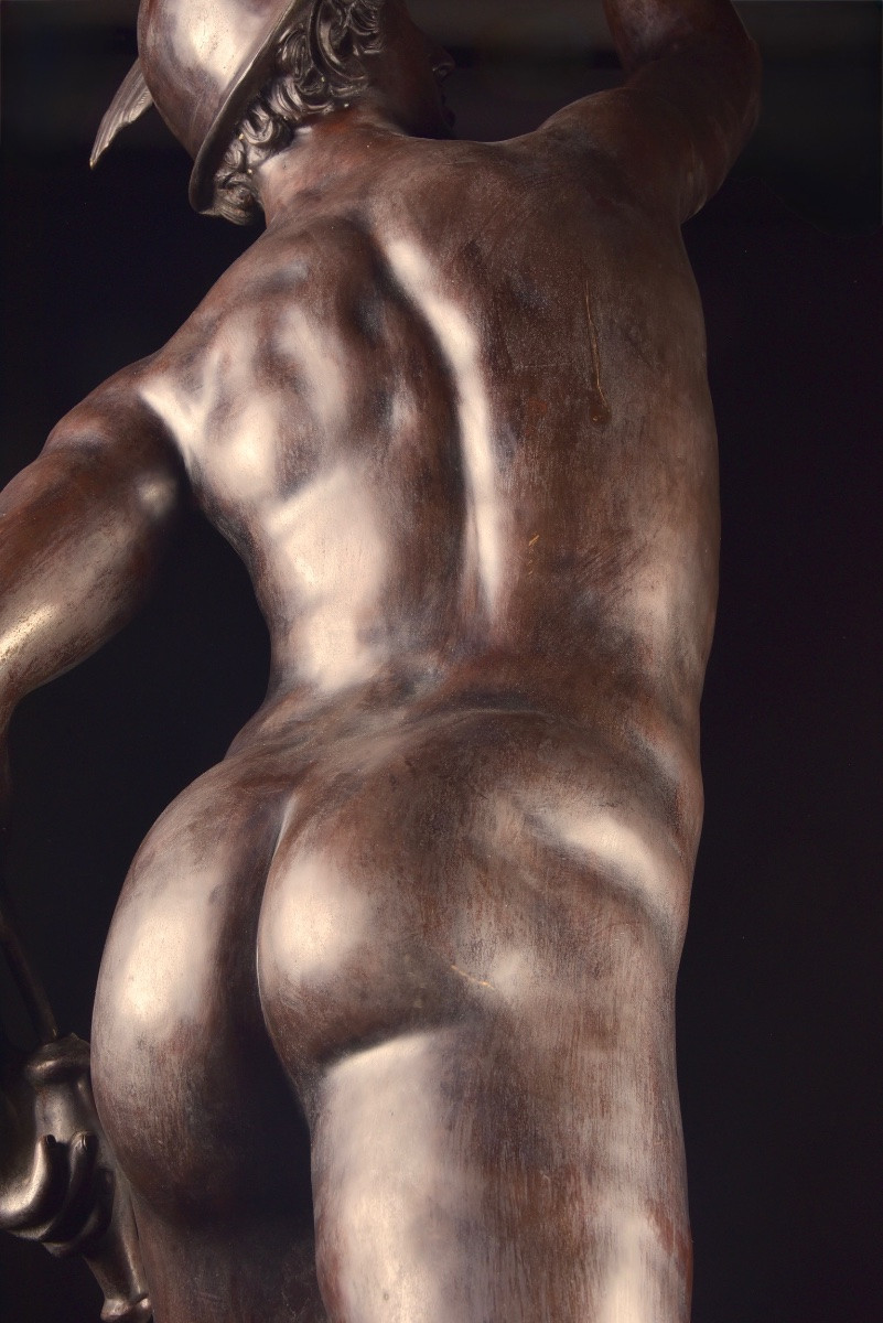 Sculpture en Bronze d'Hermès, fin du XIXe siècle, inspirée du modèle célèbre de Giambologna-photo-3
