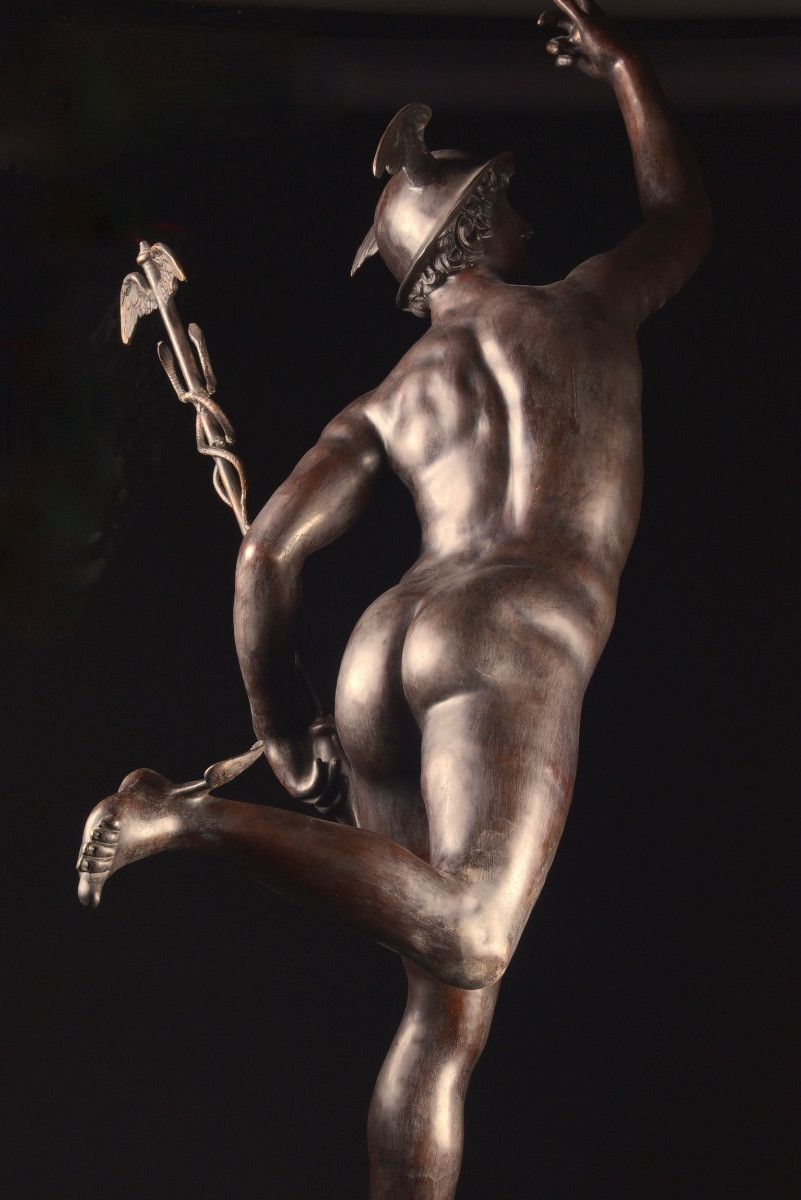 Sculpture en Bronze d'Hermès, fin du XIXe siècle, inspirée du modèle célèbre de Giambologna-photo-5
