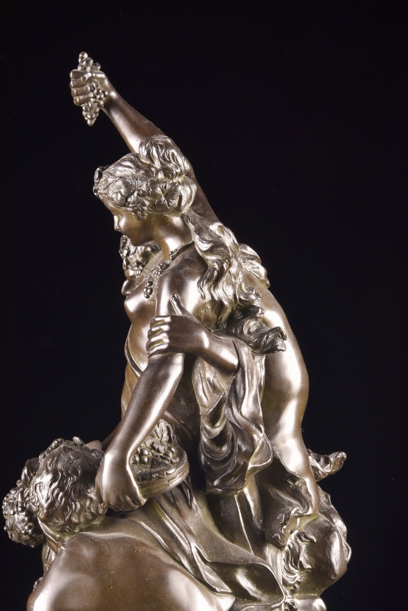 Clodion – Bacchanal With Four Figures 19th Century-photo-6