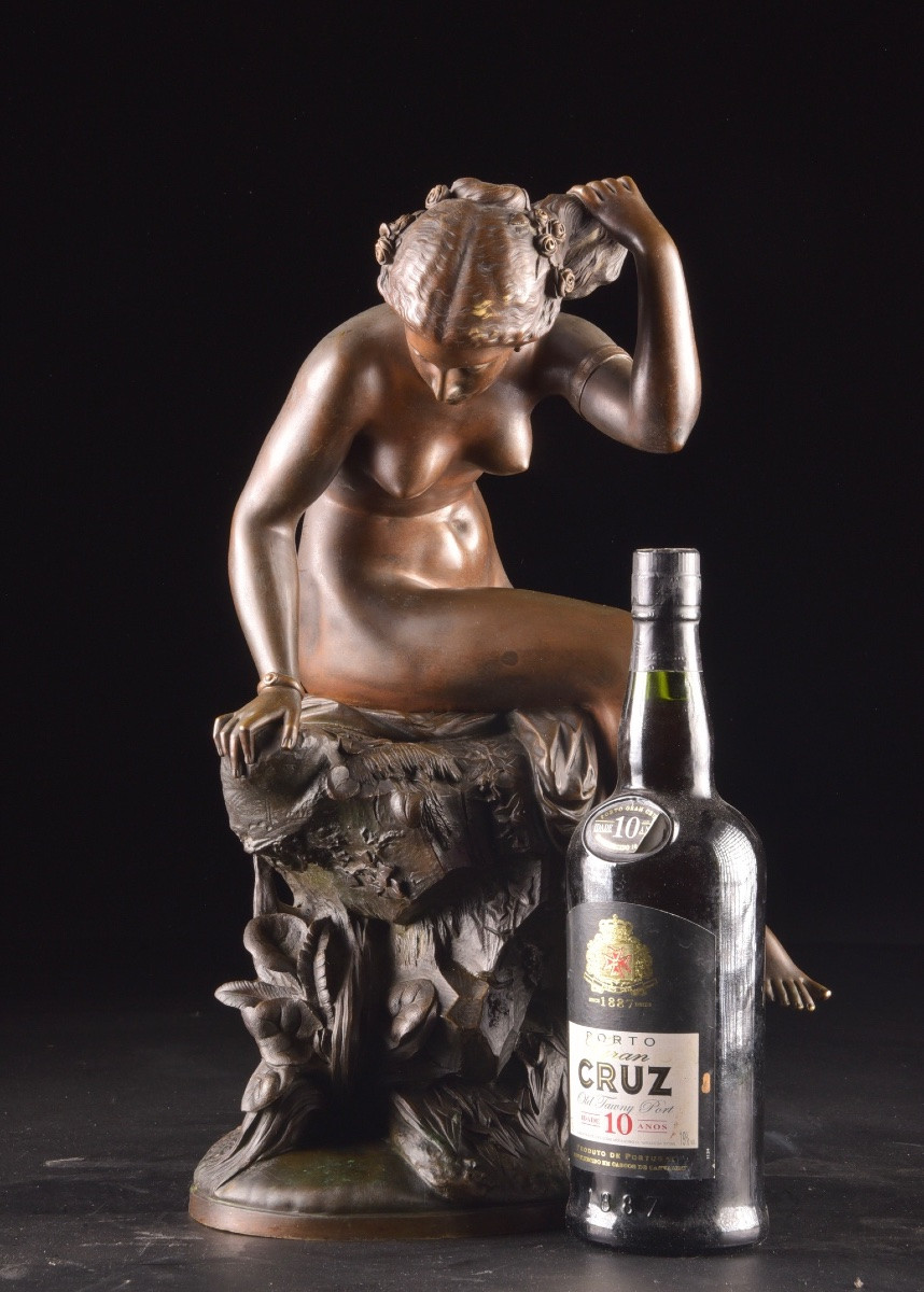 Sculpture en bronze – « Nymphe se mirant dans l’eau » Par Salvatore Marchi (1788–1859)-photo-3