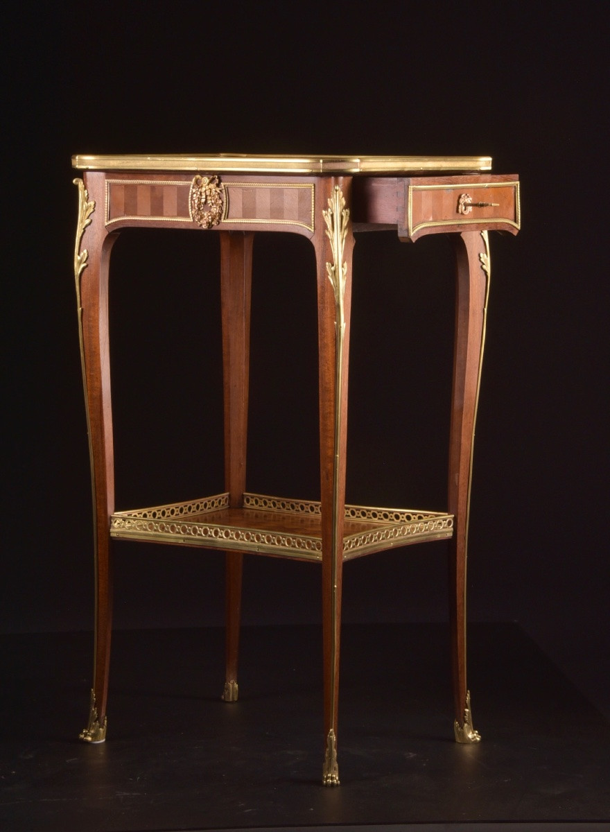 Table d’entre-deux de style Louis XV, signée Paul Sormani (1817–1877), Paris-photo-2
