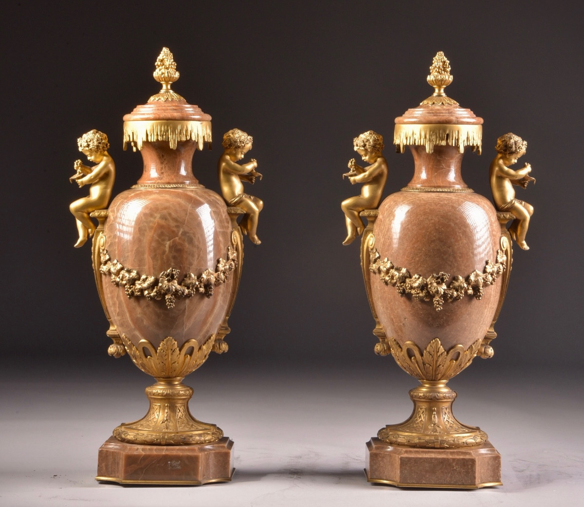 Pair Of Onyx And Gilt Bronze Cassolettes