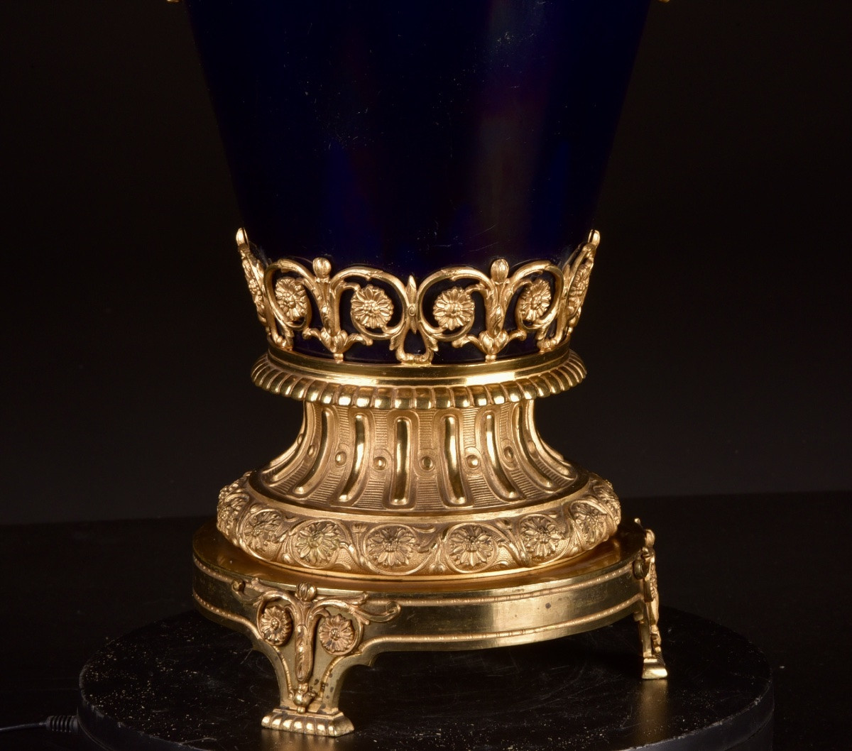 Neoclassical Cobalt Blue Porcelain Vase With Gilt Bronze Mounts, Circa 1880-photo-5