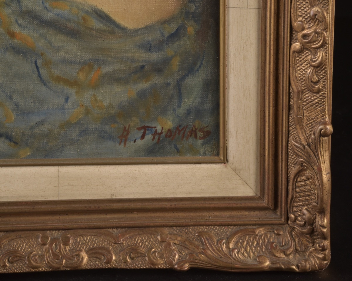 Henri Joseph Thomas (1878–1972)  Portrait de jeune femme au miroir-photo-3