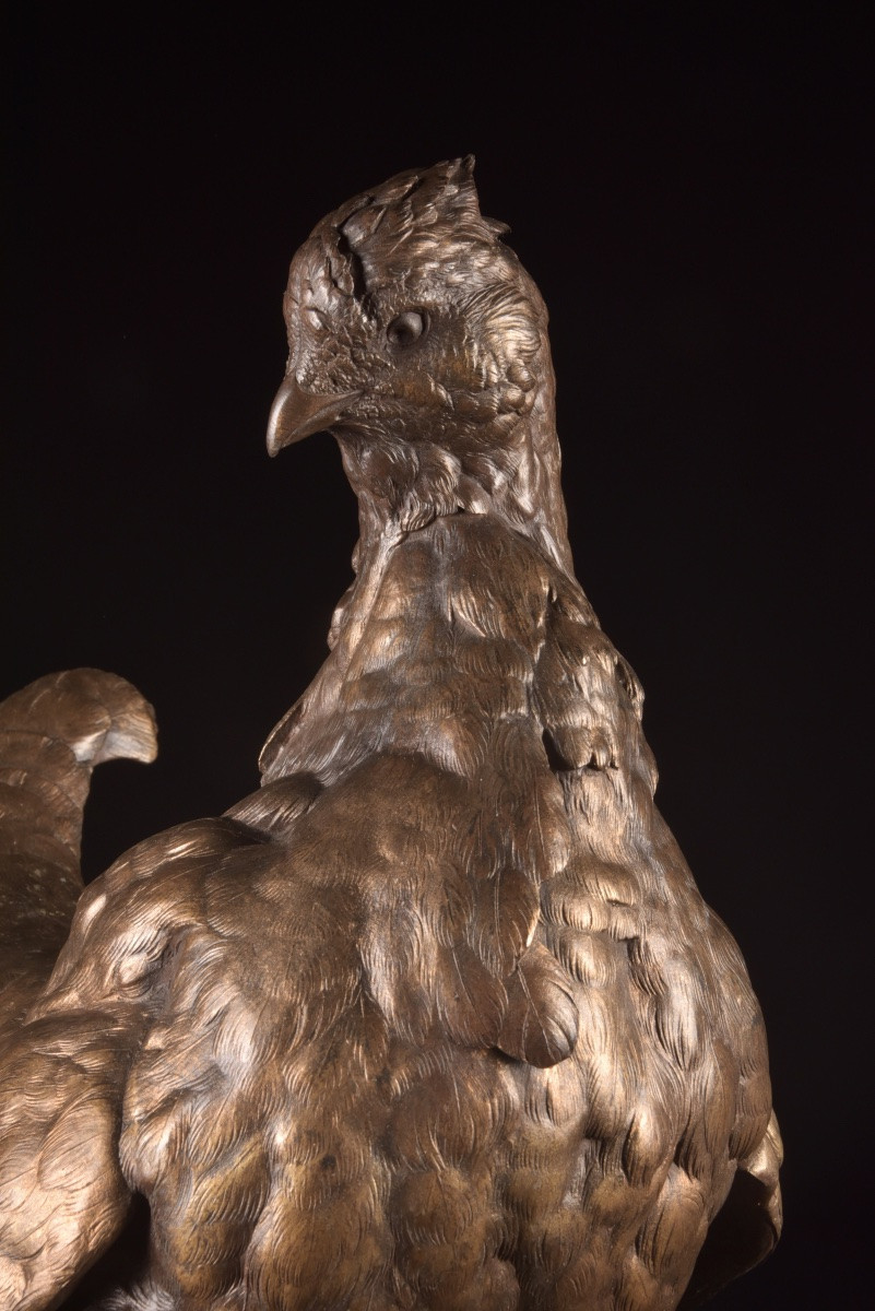 Paul Comolera (1818–1897) — “Gélinotte et belette”, fin du XIXe siècle-photo-1