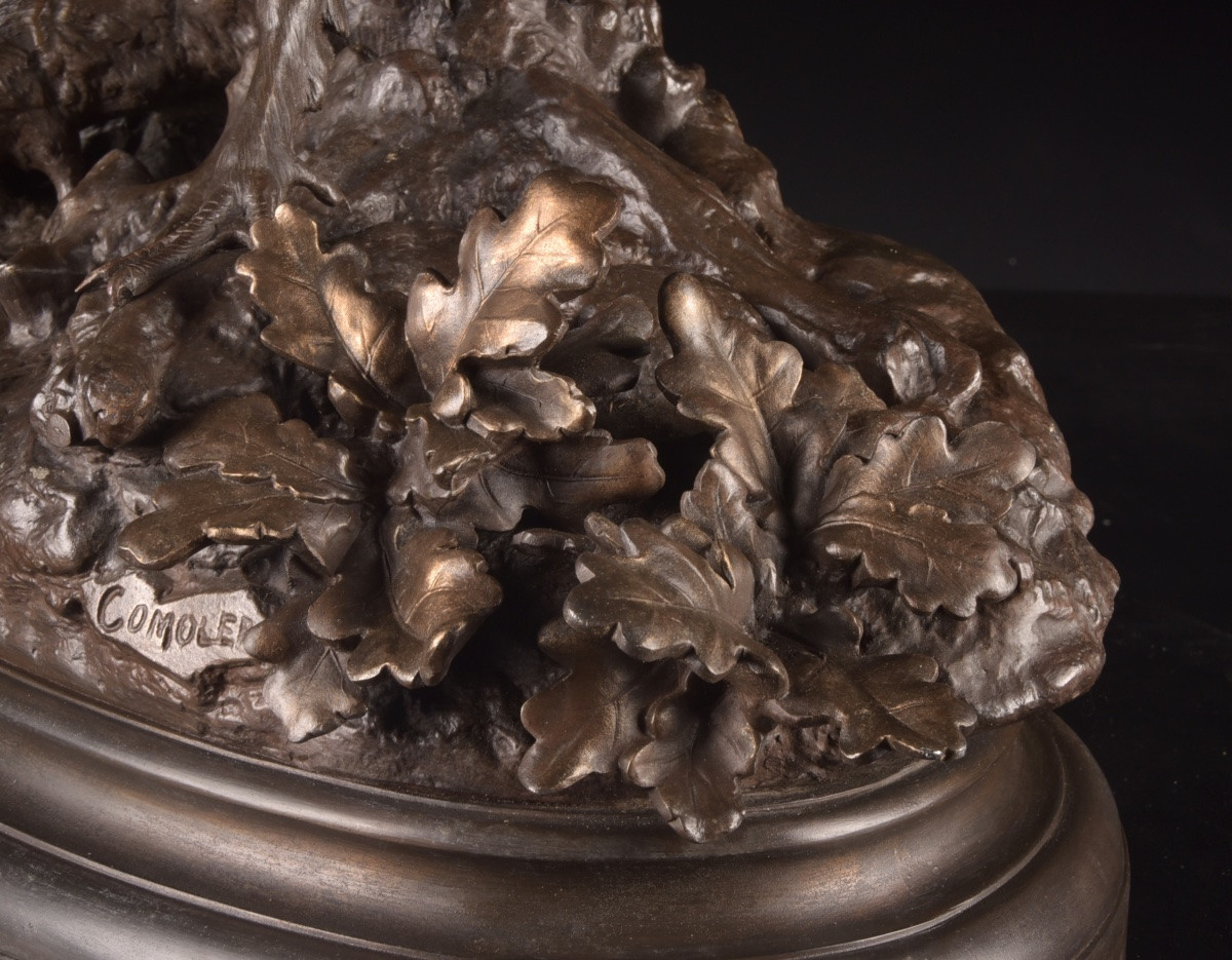 Paul Comolera (1818–1897) — “Gélinotte et belette”, fin du XIXe siècle-photo-3