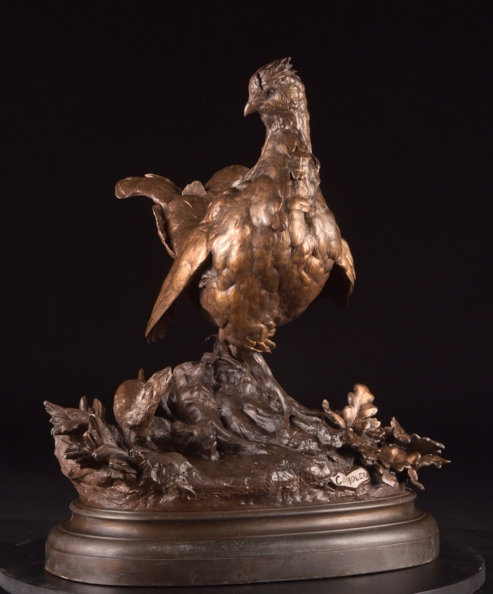 Paul Comolera (1818–1897) — “Gélinotte et belette”, fin du XIXe siècle
