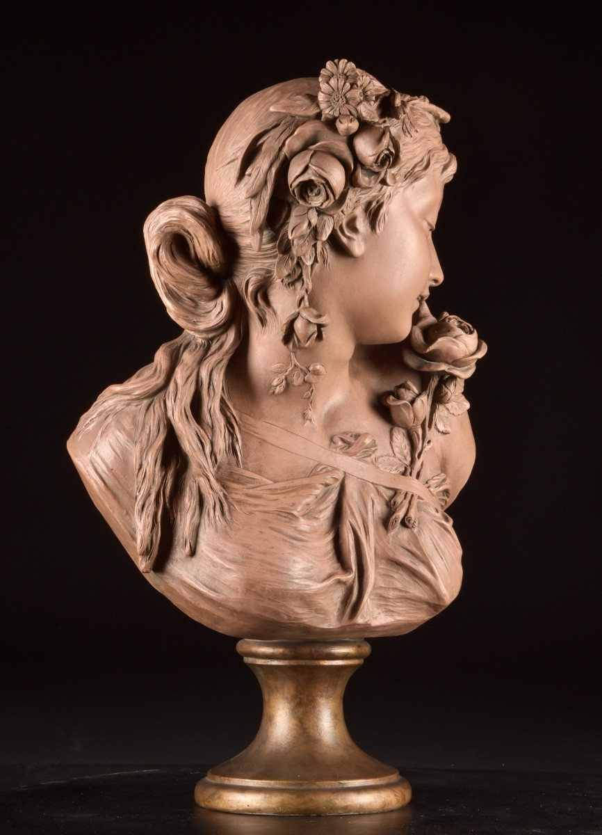 “La Rêverie” — Buste en terre cuite signé La Ruche-photo-2