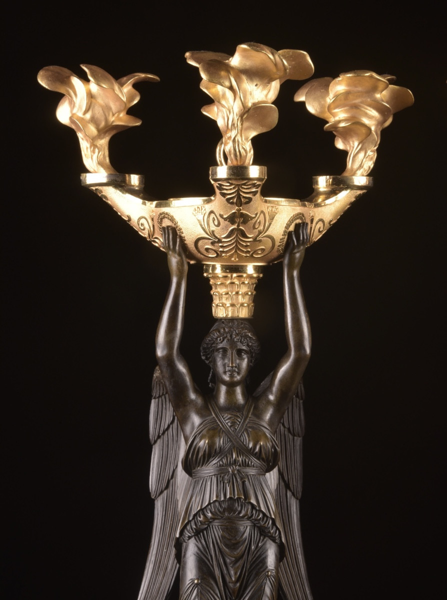 Pair Of Empire Bronze Candelabra, Attributed To Pierre-philippe Thomire -photo-2