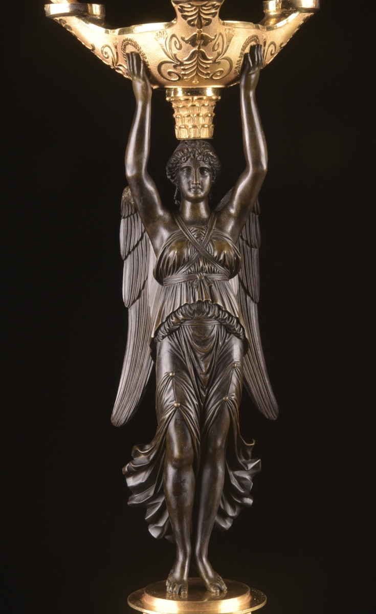 Pair Of Empire Bronze Candelabra, Attributed To Pierre-philippe Thomire -photo-4