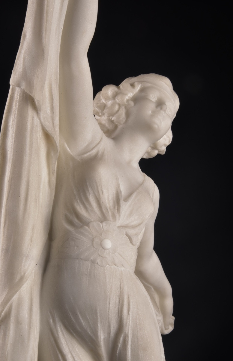 Figure en marbre florentine du XIXe siècle par Dante Zoi-photo-2