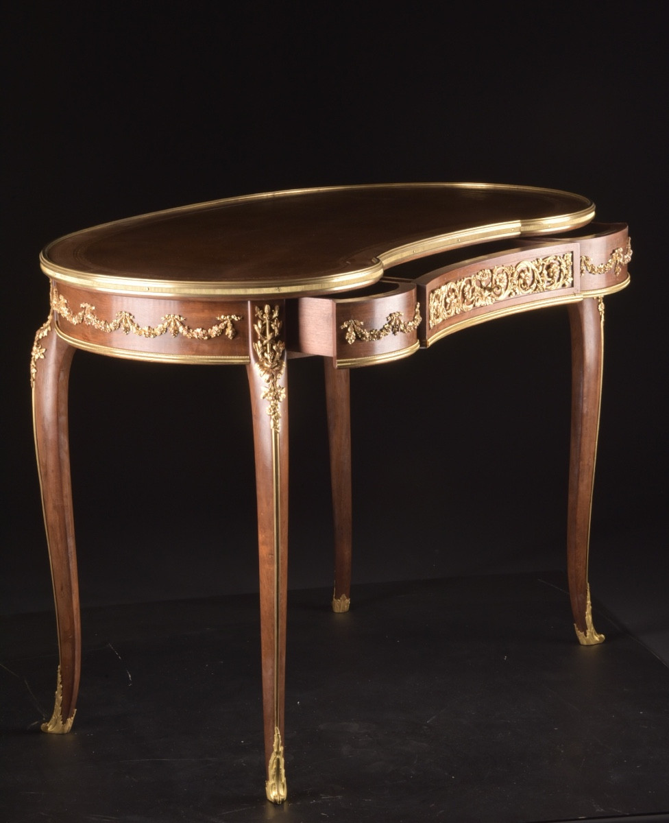 Table écritoire en forme de rognon par François Linke (1855–1946), France, fin du XIXᵉ siècle-photo-3