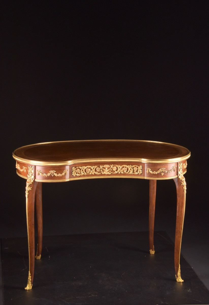 Table écritoire en forme de rognon par François Linke (1855–1946), France, fin du XIXᵉ siècle-photo-3