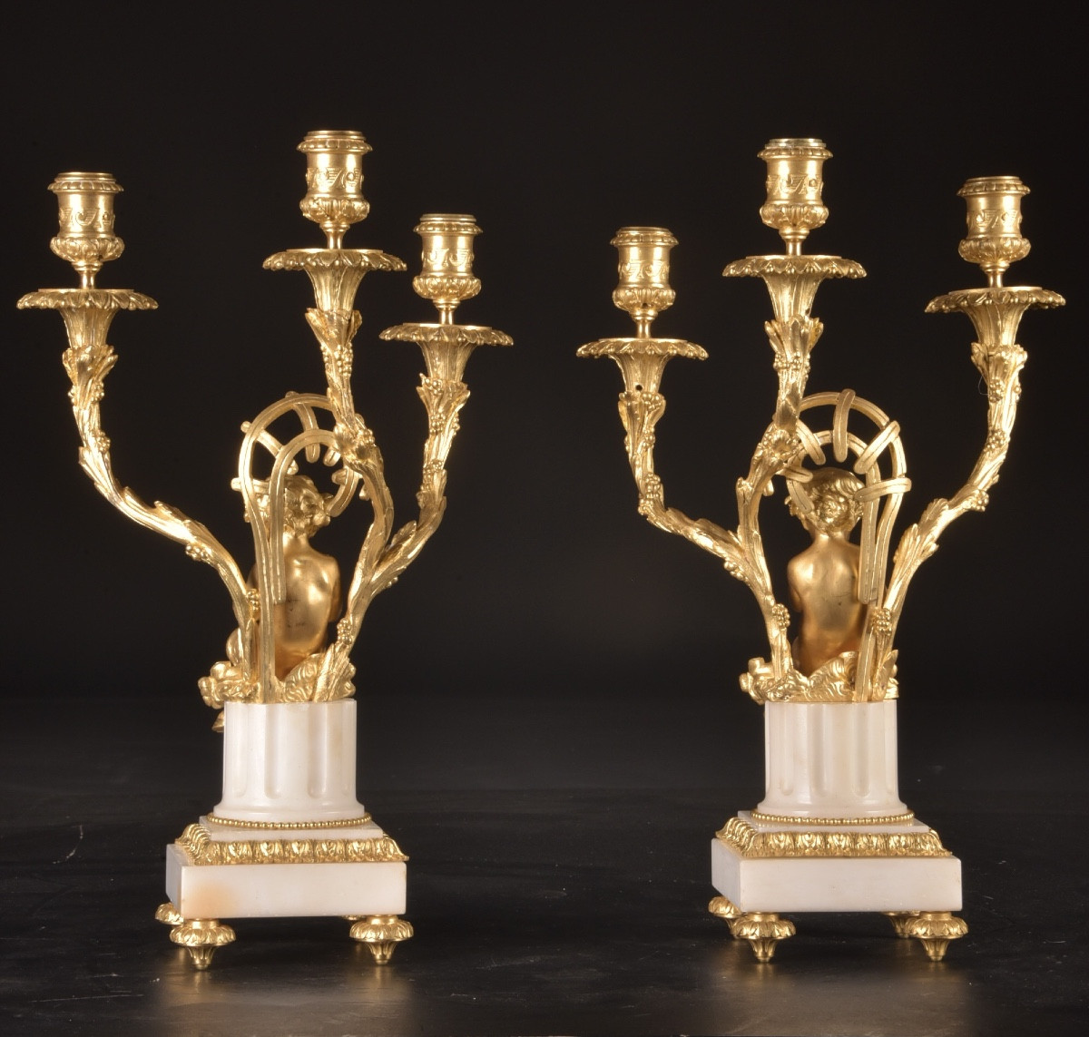 Ensemble de pendule en bronze doré d’époque française, fin du XIXᵉ siècle-photo-4