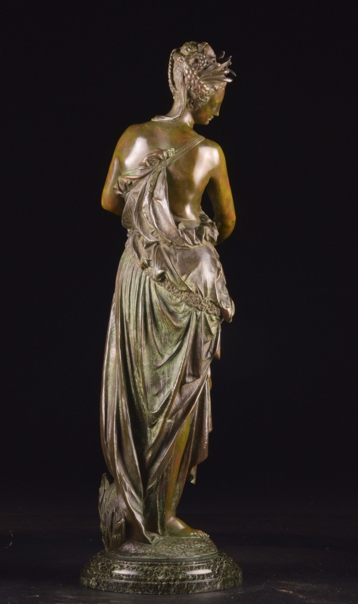 The Source, Bronze Sculpture With Brown Patina, Albert-ernest Carrier-belleuse (1824–1887), 19th Century-photo-6
