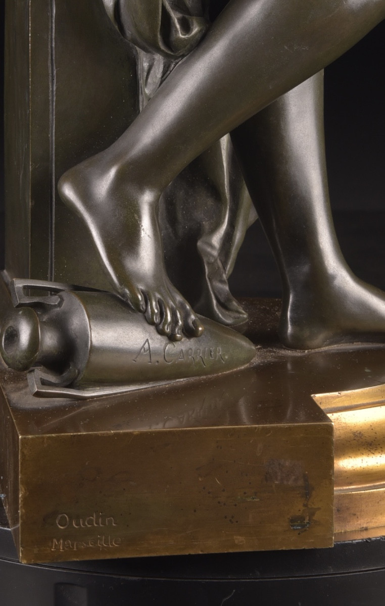 Psyche, Bronze Sculpture, Albert-ernest Carrier-belleuse (1824–1887), 19th Century-photo-2