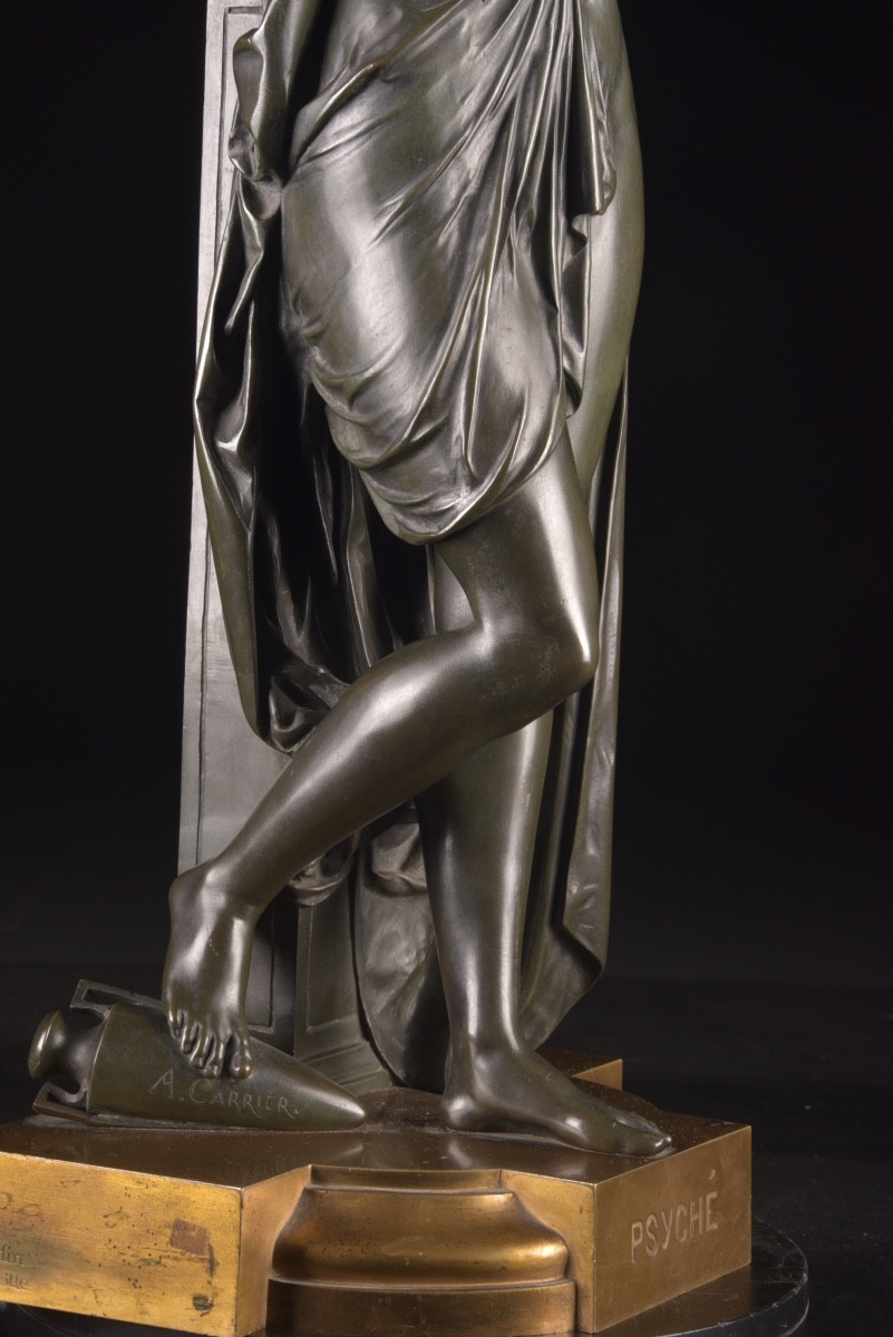 Psyche, Bronze Sculpture, Albert-ernest Carrier-belleuse (1824–1887), 19th Century-photo-4