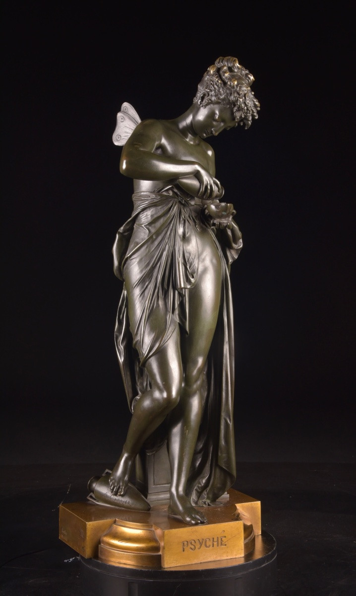 Psyche, Bronze Sculpture, Albert-ernest Carrier-belleuse (1824–1887), 19th Century-photo-1