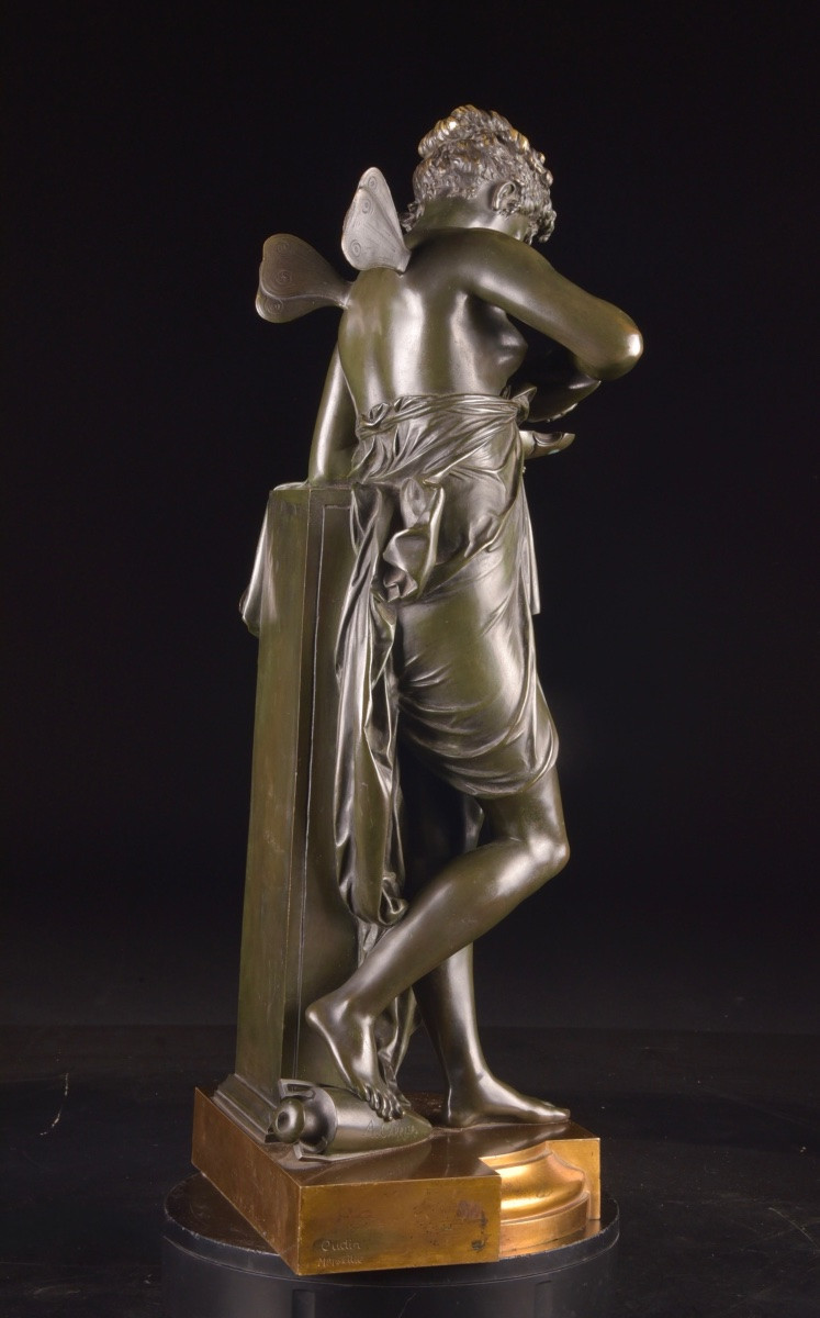 Psyche, Bronze Sculpture, Albert-ernest Carrier-belleuse (1824–1887), 19th Century-photo-3
