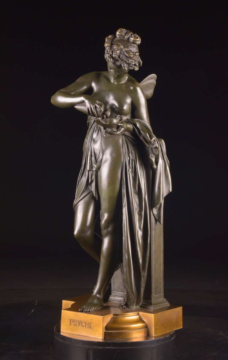 Psyche, Bronze Sculpture, Albert-ernest Carrier-belleuse (1824–1887), 19th Century-photo-5