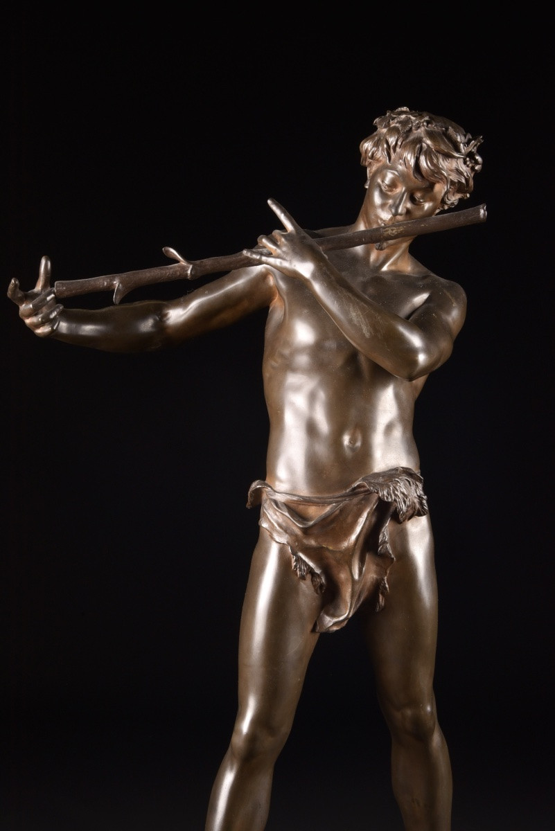 "the Improviser" — Bronze Sculpture By Félix Maurice Charpentier (1858–1924)-photo-1