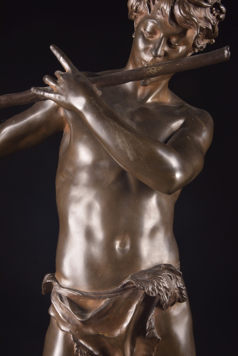 "the Improviser" — Bronze Sculpture By Félix Maurice Charpentier (1858–1924)-photo-4