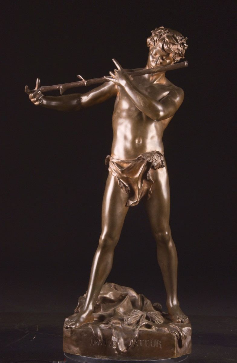 "the Improviser" — Bronze Sculpture By Félix Maurice Charpentier (1858–1924)