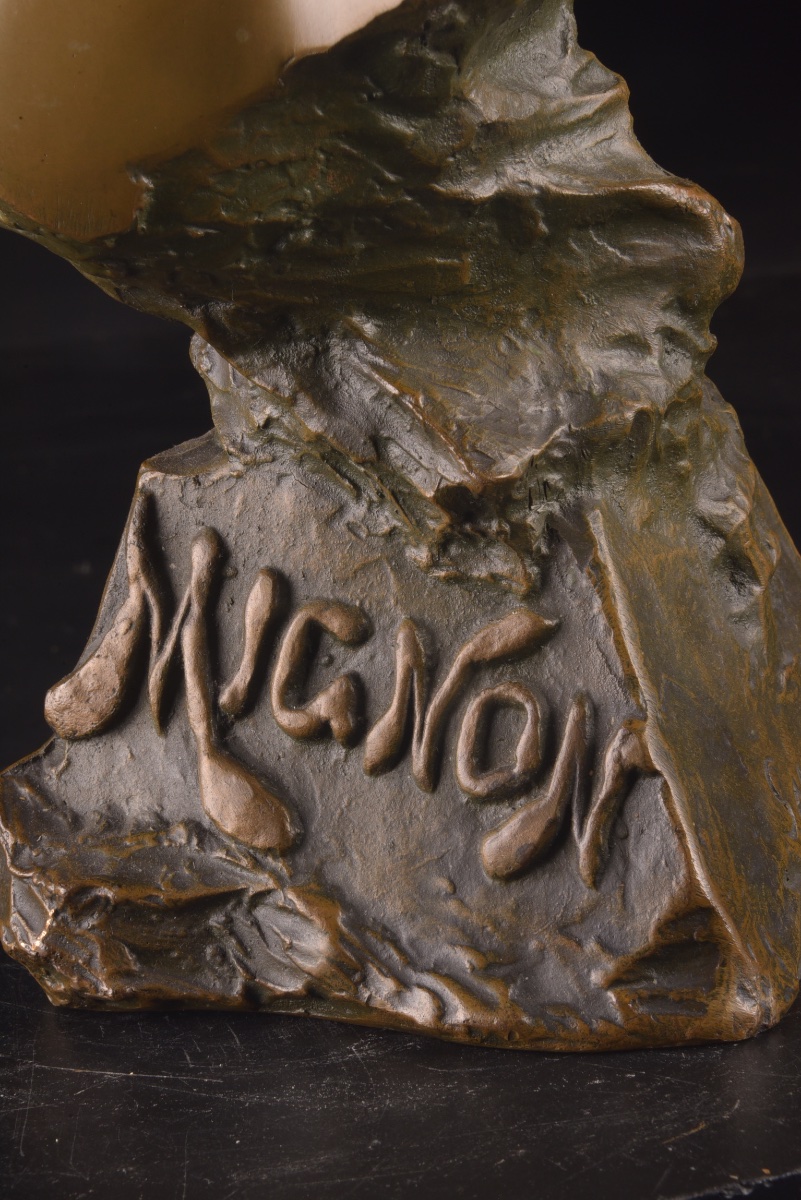 Emmanuel Villanis (1858–1914) – “mignon”, Bronze Bust With Brown Patina, Model From The Salon-photo-1