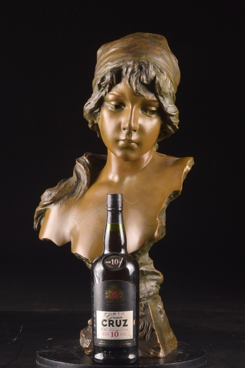 Emmanuel Villanis (1858–1914) – “mignon”, Bronze Bust With Brown Patina, Model From The Salon-photo-5