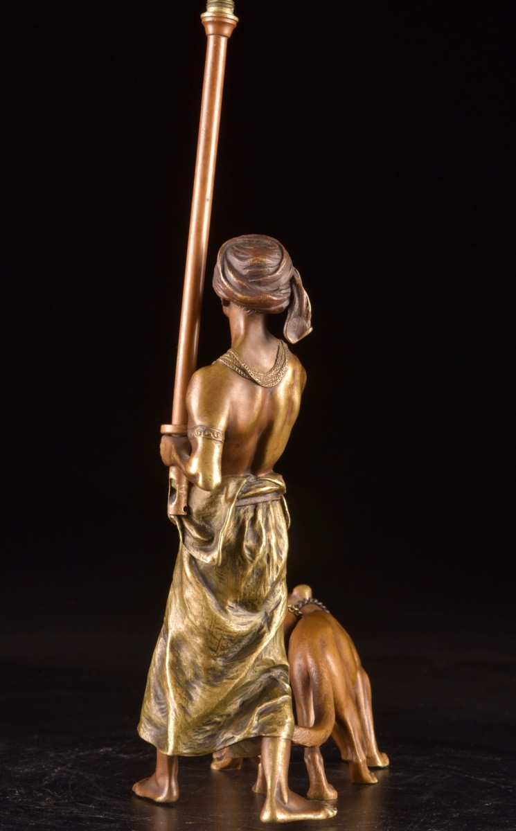 Orientalist Bronze Figure From Vienna With Panthers – Bergman Workshop, Vienna, Circa 1900 -photo-5