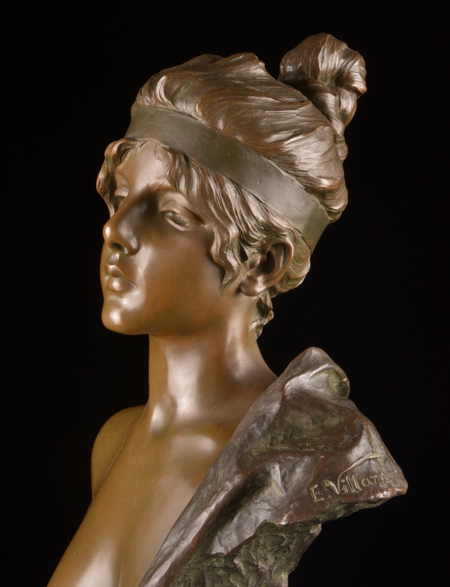 Emmanuel Villanis (1858–1914) – Galatée  Buste monumental en bronze – France, vers 1900-photo-3