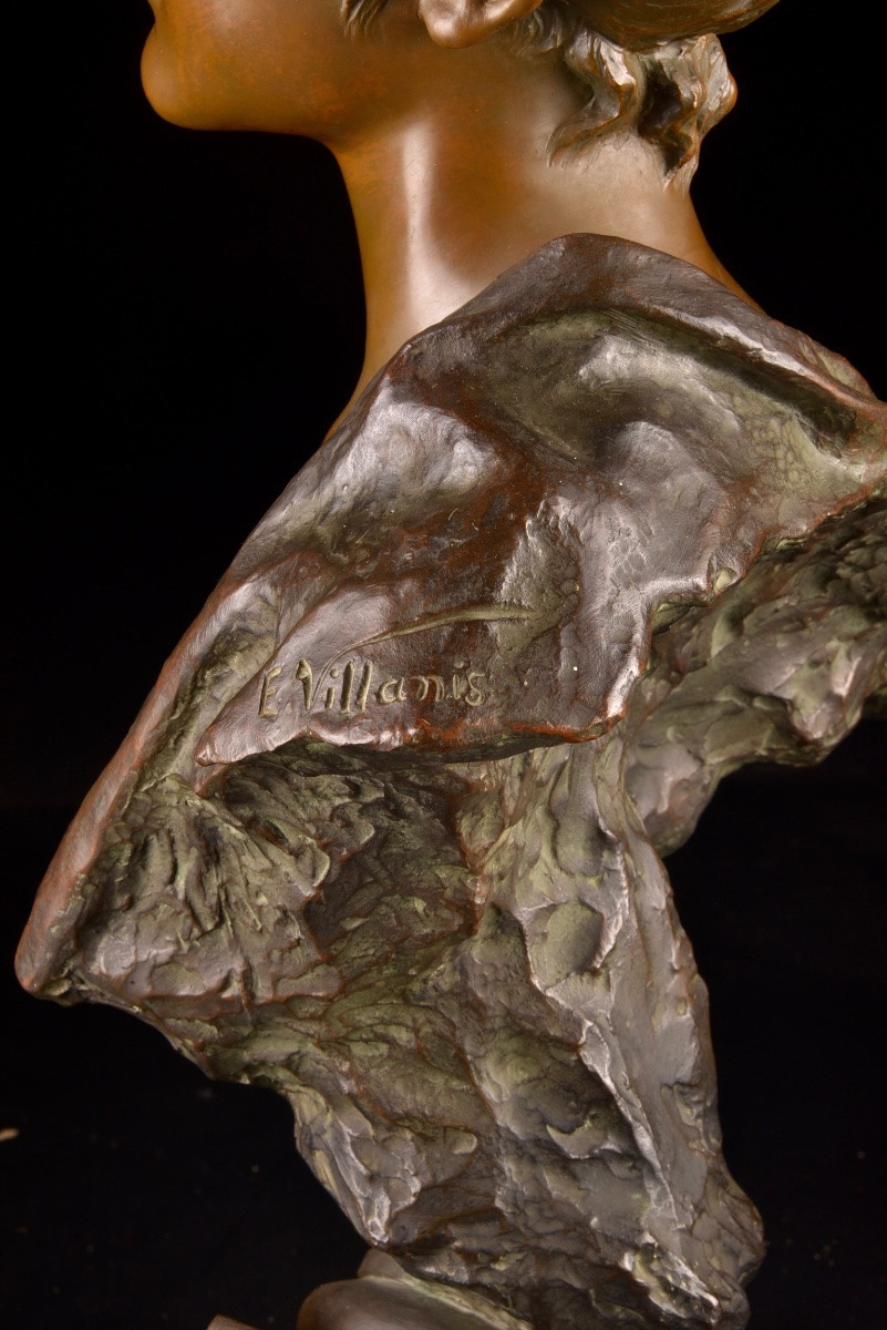 Emmanuel Villanis (1858–1914) – Galatée  Buste monumental en bronze – France, vers 1900-photo-1