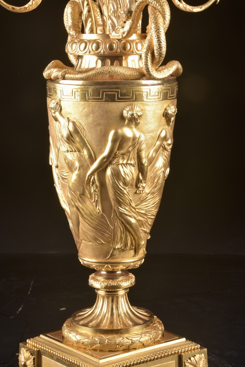 Monumental Eight-light Candelabra, Empire Style-photo-2