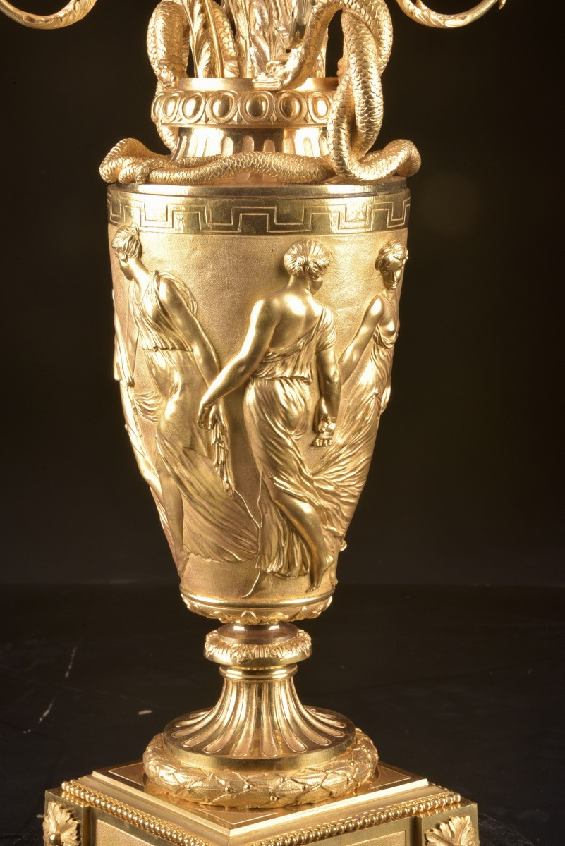 Monumental Eight-light Candelabra, Empire Style-photo-3
