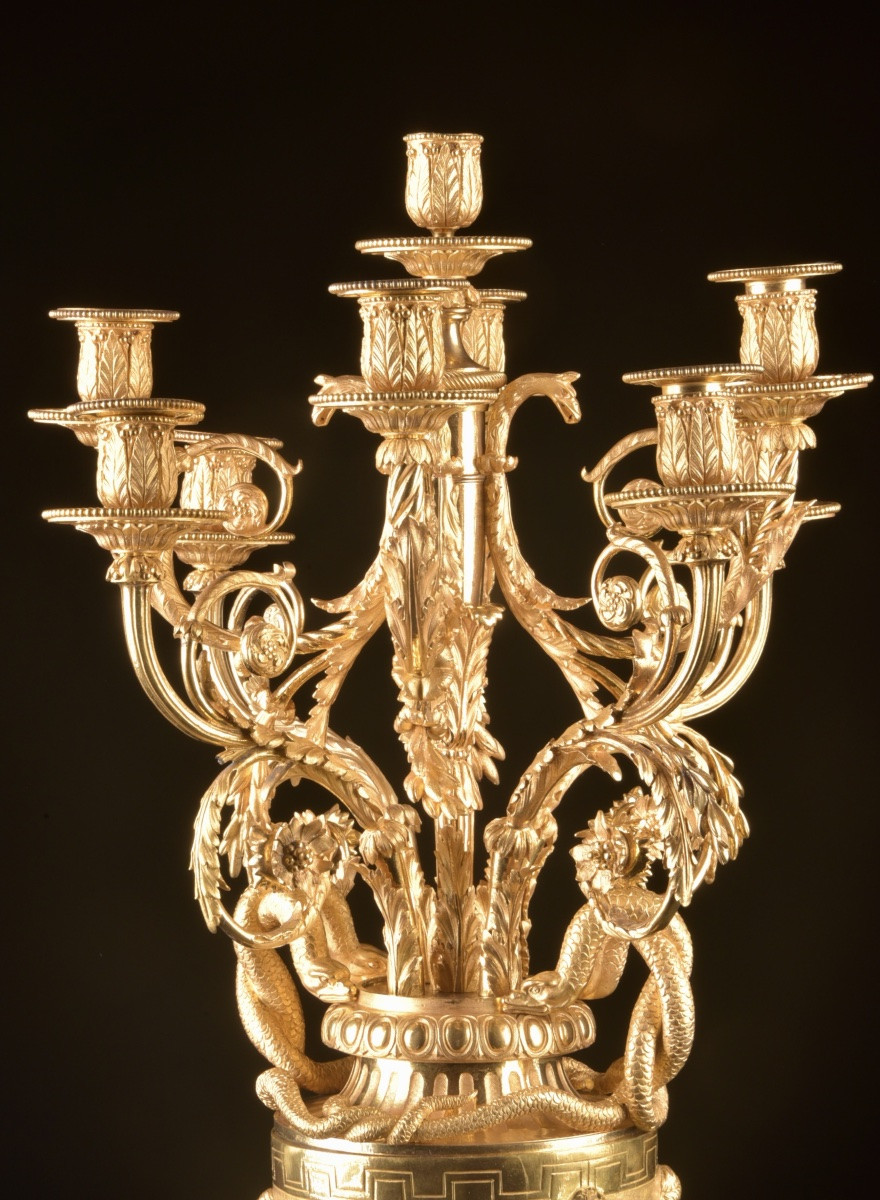 Monumental Eight-light Candelabra, Empire Style-photo-4