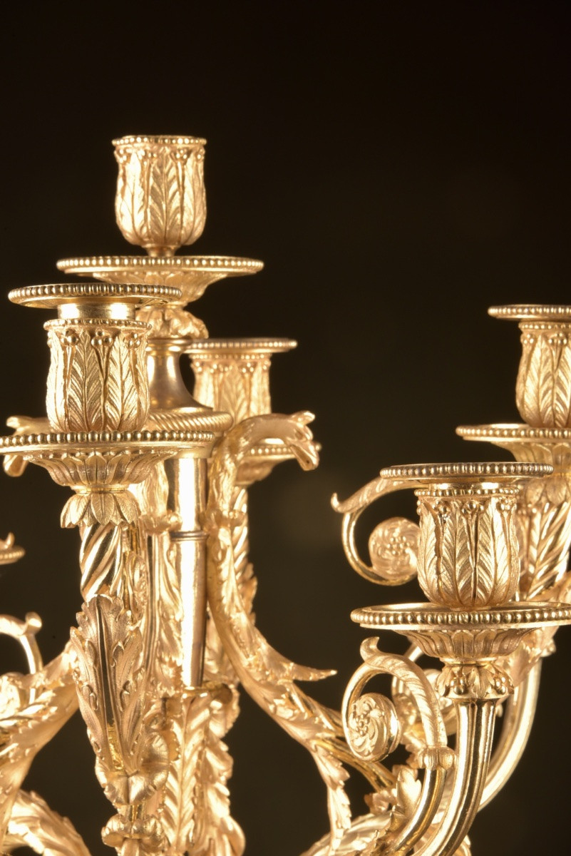Monumental Eight-light Candelabra, Empire Style-photo-5