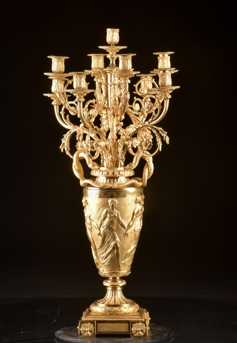Monumental Eight-light Candelabra, Empire Style-photo-6