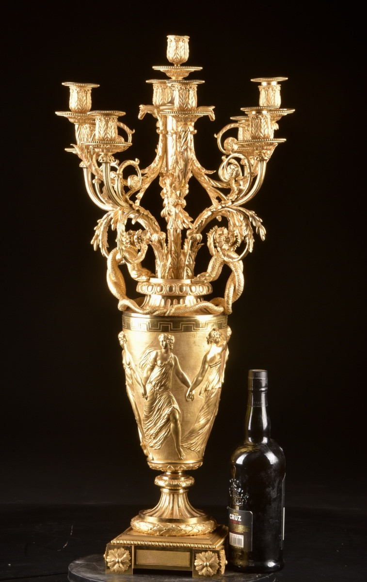 Monumental Eight-light Candelabra, Empire Style-photo-8