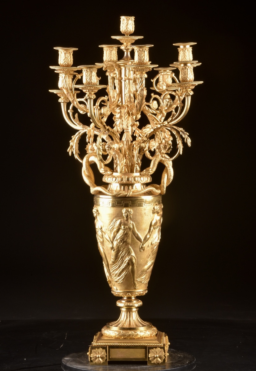 Monumental Eight-light Candelabra, Empire Style