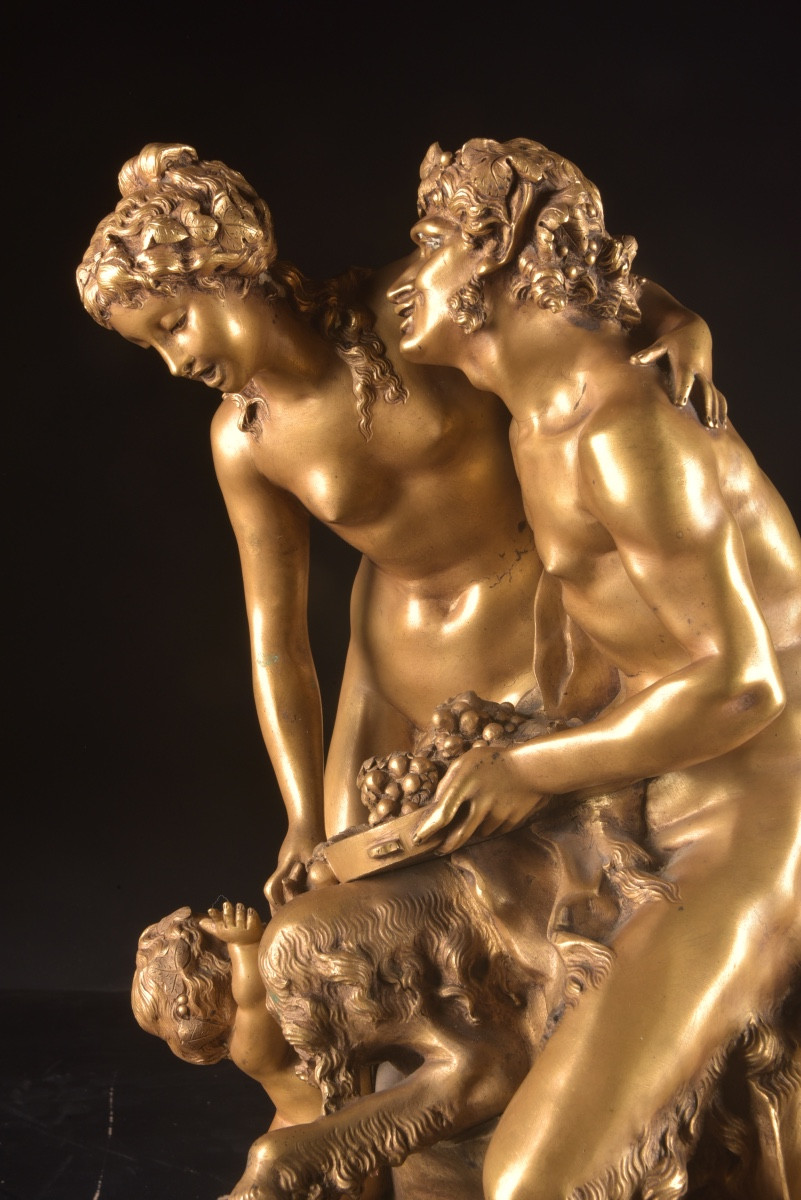 Claude Michel, Known As Clodion (1738–1814) Bacchanalian Group With Satyr, Nymph And Putto-photo-2