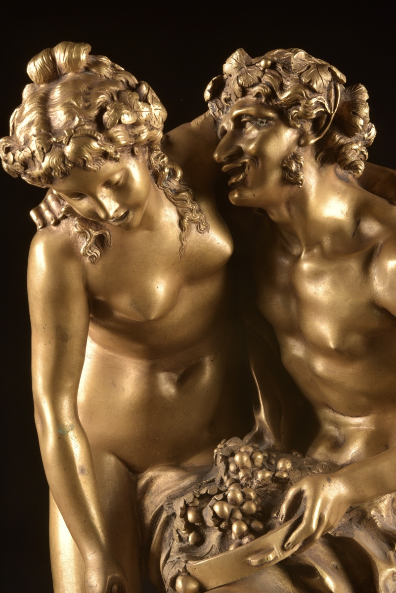 Claude Michel, Known As Clodion (1738–1814) Bacchanalian Group With Satyr, Nymph And Putto-photo-3